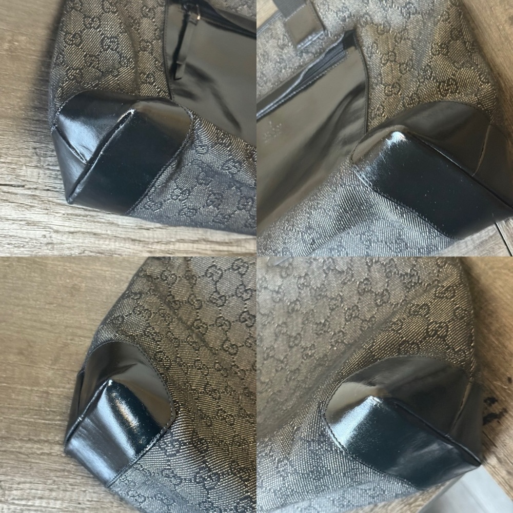 🔥AUTHENTIC GUCCI BLACK DENIM & LEATHER TOTE BAG🔥 - Picture 15 of 16